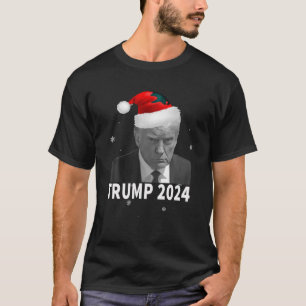Camiseta Trump Mug Shot Trump 2024 Navidades pro Trump Sant