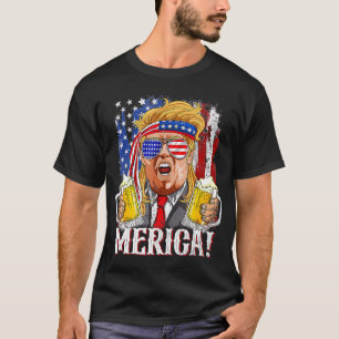 Camiseta Trump Mullet 4 De Julio Estados Unidos Bandera Ame