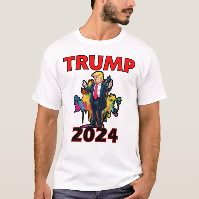 Camiseta Trump para presidente 2024, hacer grande a Estados (Anverso)