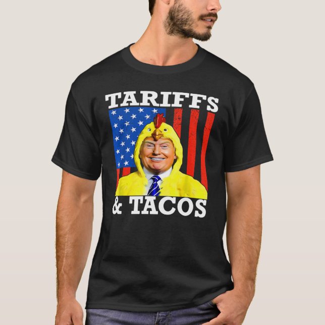 Camiseta Trump patriótico de tacos y aranceles| Humor de gu (Anverso)