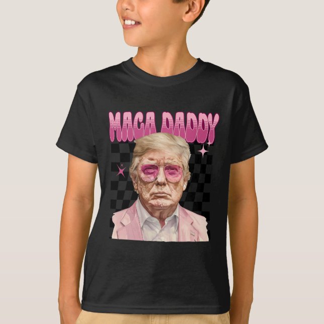 Camiseta Trump Pink Sungles Maga Daddy Funny Trump 2024 (Anverso)