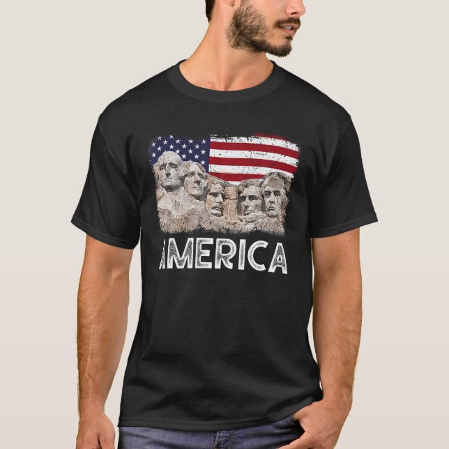 Camiseta Trump presidente 45.ª bandera norteamericana monta (Anverso)
