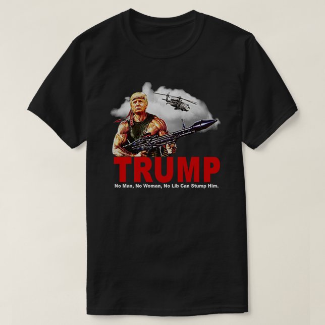 Camiseta Trump Rambo América Humor republicano Patriótico T (Diseño del anverso)