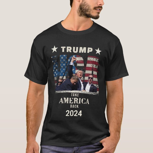 Camiseta Trump: Recuperar a Estados Unidos (Anverso)