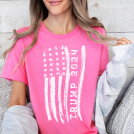 Camiseta Trump retro grunge rosa