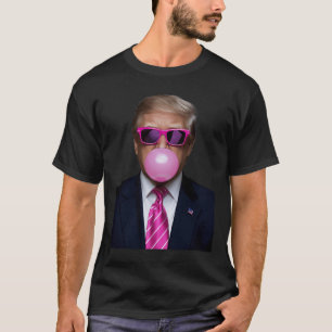 Camiseta Trump Rosa Gum Bubble 2024 Vota al presidente Funn