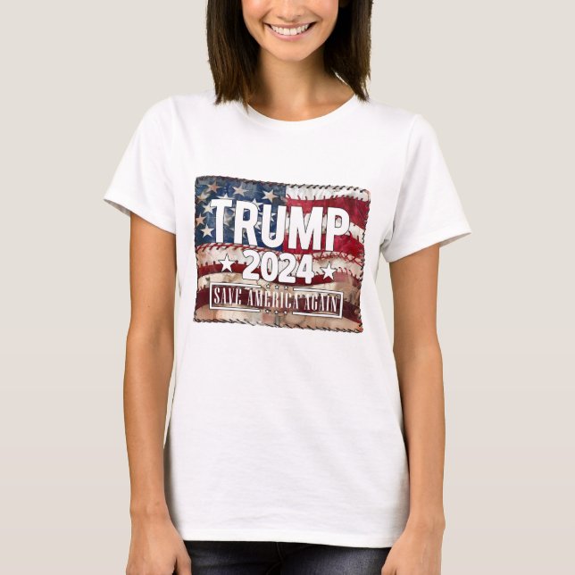Camiseta ¡Trump! Salven a Estados Unidos de nuevo. (Anverso)