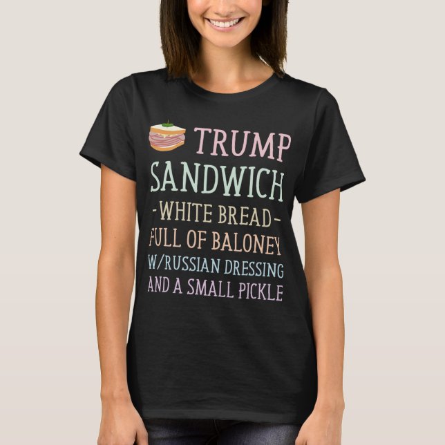 Camiseta Trump Sandwich Rótulo Divertido (Anverso)