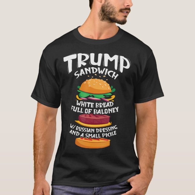 Camiseta Trump Sandwich Rótulo Gracioso - Día del sándwich  (Anverso)
