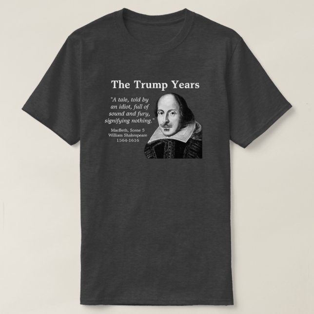 Camiseta Trump, Shakespeare (Diseño del anverso)