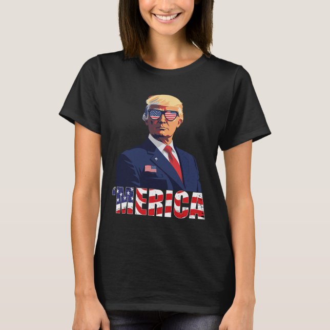 Camiseta Trump Shirt Merica Trump Derriba La Bandera Estado (Anverso)