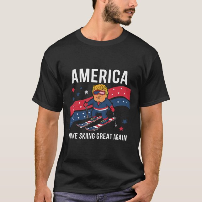 Camiseta Trump Ski Ee. Uu.: Navidades Hacen El Esquí Grande (Anverso)