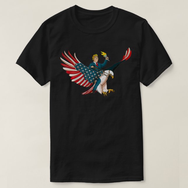 Camiseta Trump Sobre Eagle Cute Estadounidense 4 De Julio,  (Diseño del anverso)