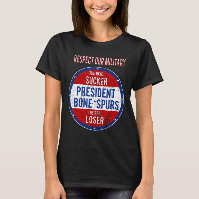 Camiseta Trump Sucker Loser Respetamos Nuestro Ejército (Anverso)