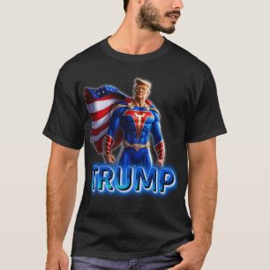 Camiseta Trump Superhéroe: Diseño de Poder Patriótico 2025