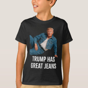 Camiseta Trump tiene grandes jeans Graciosos Tee Retro Deni