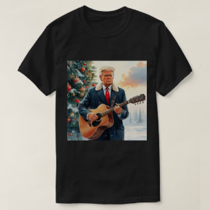 Camiseta Trump tocando guitarra acústica por árbol de Navid