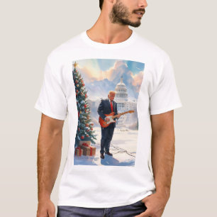 Camiseta Trump tocando guitarra eléctrica Navidades del Cap