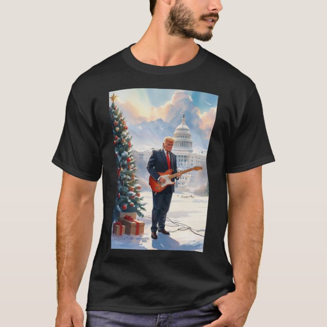 Camiseta Trump tocando guitarra eléctrica Navidades del Cap (Anverso)