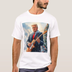 Camiseta Trump tocando guitarra eléctrica por árbol de Navi