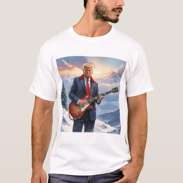 Camiseta Trump tocando guitarra eléctrica por árbol de Navi (Anverso)
