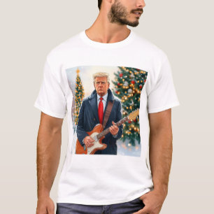 Camiseta Trump tocando guitarra eléctrica por árbol de Navi