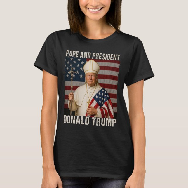 Camiseta Trump, un Papa divertido y el presidente Donald Tr (Anverso)