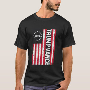 Camiseta Trump Vance 2024 Elecciones Vintage US Flag Vote T