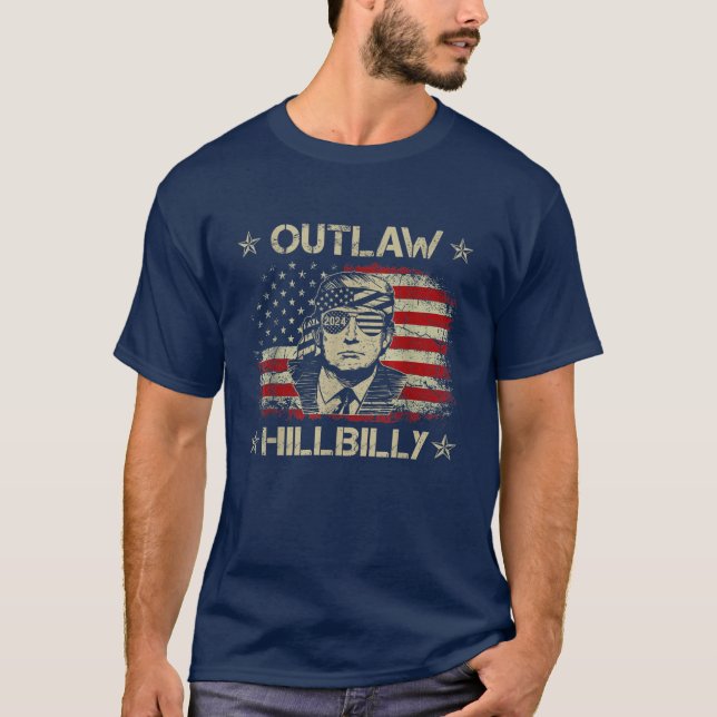 Camiseta Trump Vance 2024 J.D. Vance Outlaw Hillbilly (Anverso)