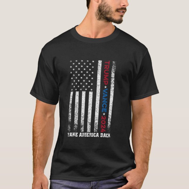 Camiseta Trump Vance 2024 Recuperar Estados Unidos Bandera  (Anverso)