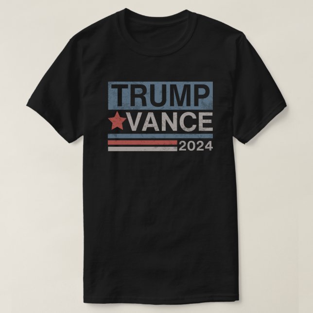 Camiseta Trump Vance 2024 Retro Stripe Trump (Diseño del anverso)