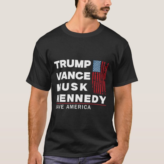 Camiseta Trump Vance Musk Kennedy Salve a Estados Unidos 20 (Anverso)
