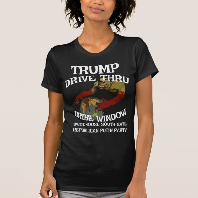 Camiseta Trump Ventanilla de Soborno en el Drive Thru de la (Anverso)