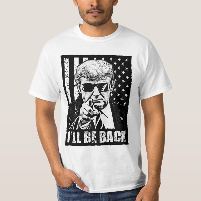 Camiseta Trump volveré- a favor de triunfar en contra de Bi (Anverso)