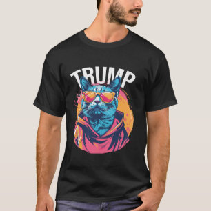 Camiseta Trump vota por divertidas gafas de gato elección K