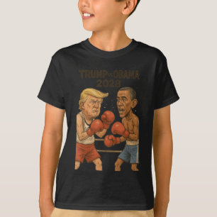Camiseta Trump vs Obama 2028 Partido de boxeo gracioso