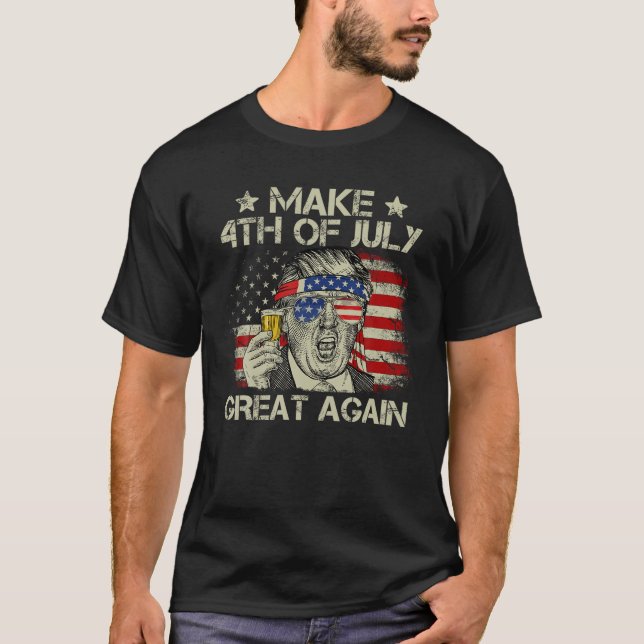 Camiseta Trump vuelve a hacer grande el 4 de julio Merica B (Anverso)