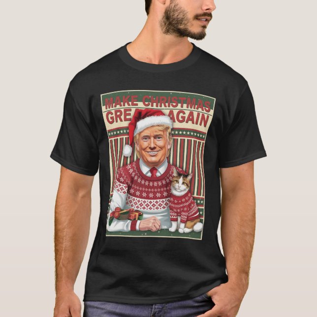 Camiseta Trump vuelve a hacer grandes a los Navidades Navid (Anverso)