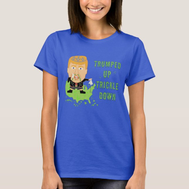 Camiseta Trumped encima de gotee abajo el triunfo anti 2016 (Anverso)