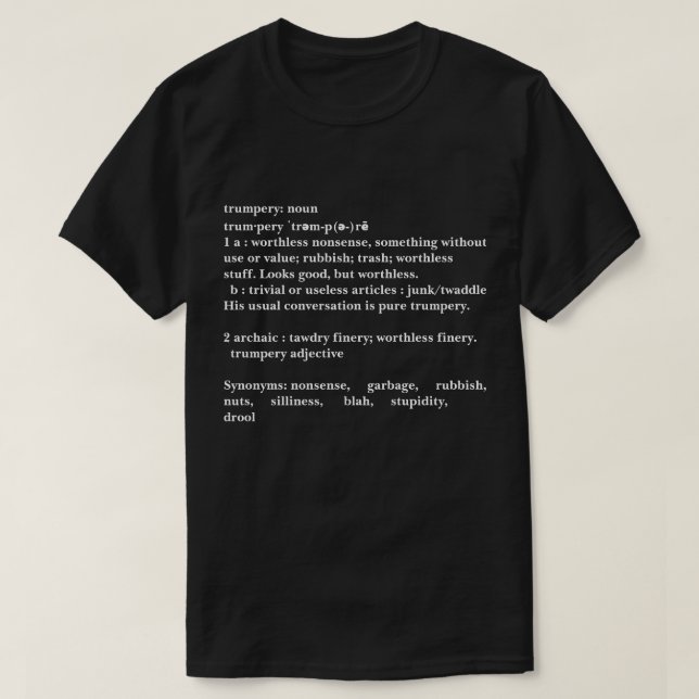 Camiseta Trumpery Definition - Trump Humor (Diseño del anverso)