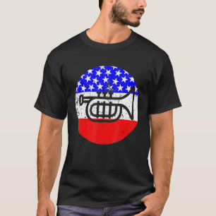 Camiseta Trumpet - Bandera estadounidense al estilo retro d