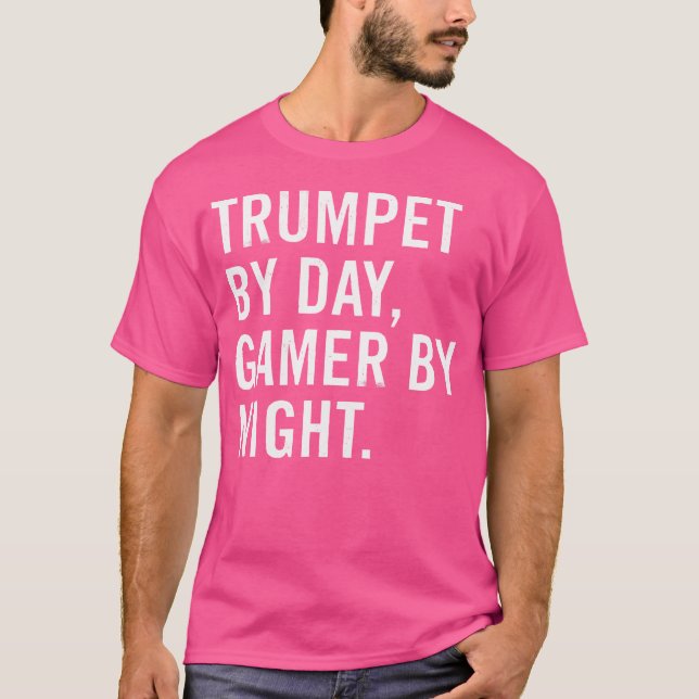 Camiseta Trumpet By Day Gamer By Night 	 - Unisex Adultskid (Anverso)