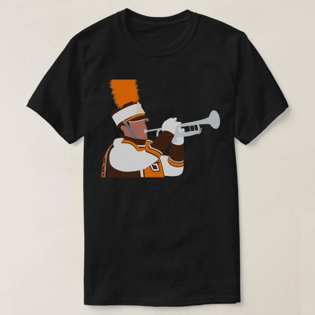 Camiseta Trumpet de banda de marcha de Falcon de BGSU (Diseño del anverso)