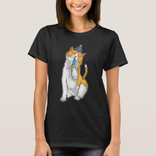 Camiseta Trumpet de cumpleaños de gato