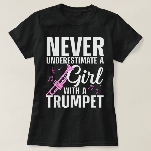 Camiseta Trumpet De Guay Para Mujeres Chicas Marchando Band (Diseño del anverso)