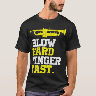 Camiseta Trumpet gracioso sopla el dedo duro rápido