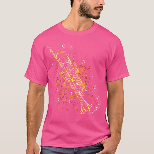 Camiseta Trumpet Instrumento música loverrumpeter gif music (Anverso)