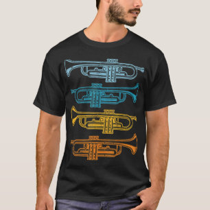 Camiseta Trumpet Jazz de música retro Trumpeter, trompetist