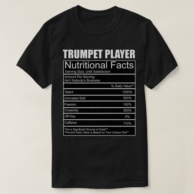 Camiseta Trumpet Music Trumpeter: Hechos divertidos, Trumpe (Diseño del anverso)