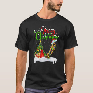 Camiseta Trumpet Music Xmas Decoraciones Santa Trumpet Chri